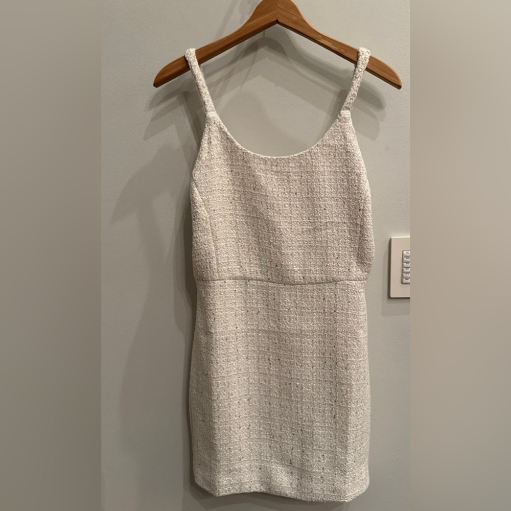 Mango White Sequin Dress